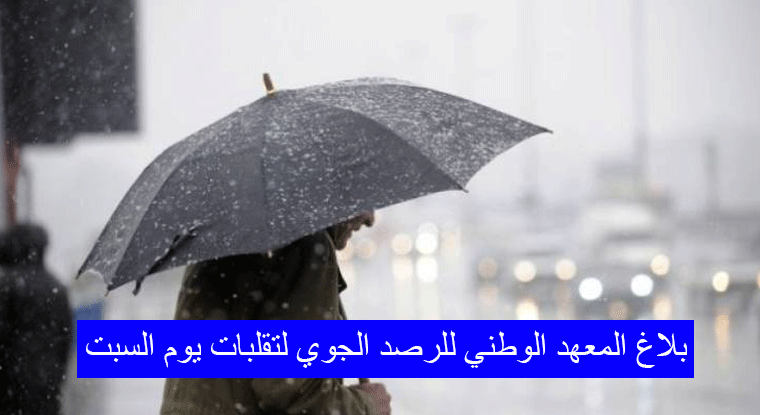 بلاغ المعهد الوطني للرصد الجوي لتقلبات يوم السبت